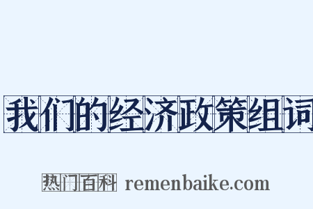 我们的经济政策组词是什么意思的图片
